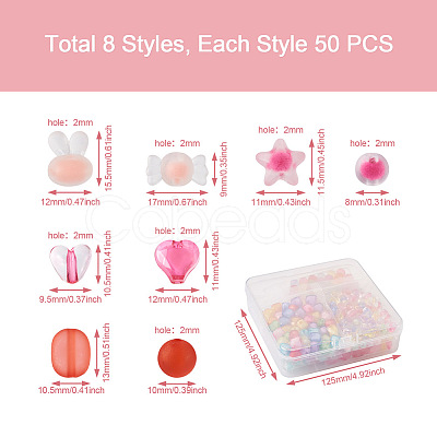 400Pcs 8 Style Acrylic Beads TACR-PJ0001-02-1