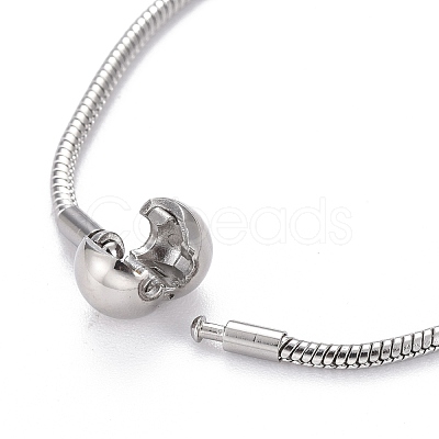 Tarnish Resistant 304 Stainless Steel Round Snake Chain Bracelet Making BJEW-F412-01P-1