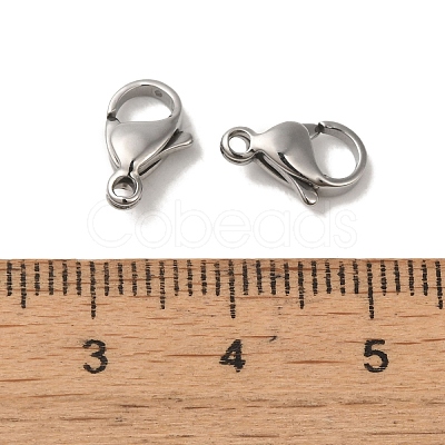 Tarnish Resistant 304 Stainless Steel Lobster Claw Clasps STAS-R050-11x7mm-1