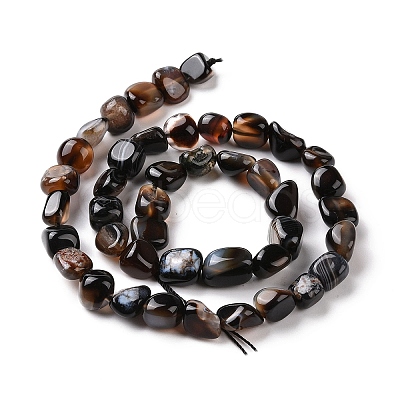 Natural Black Agate Beads Strands G-A208-04-1