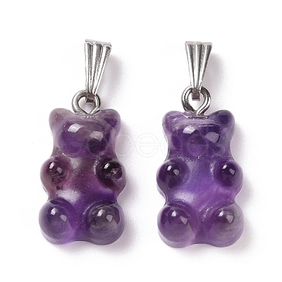 Natural Amethyst Pendants X-G-G854-01P-07-1