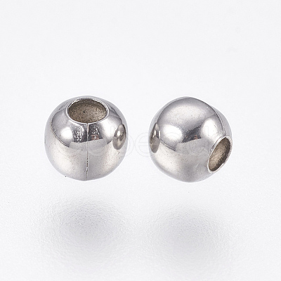 Tarnish Resistant Round 304 Stainless Steel Spacer Beads STAS-I050-06-4mm-1