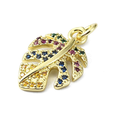 Brass Micro Pave Colorful Cubic Zirconia Pendants KK-H475-51G-1