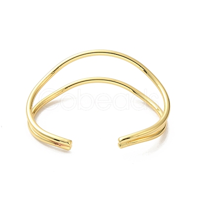 Rack Plating Brass Cuff Bangles BJEW-A137-10G-1