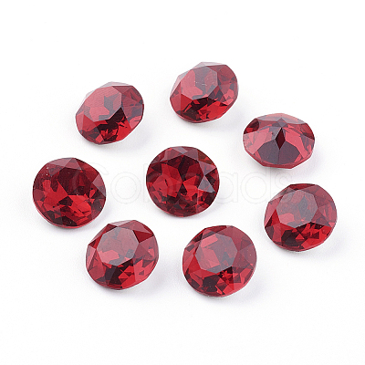 Pointed Back & Back Plated K9 Glass Rhinestone Cabochons RGLA-J012-8mm-501-1