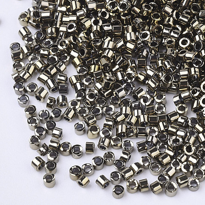 Electroplate Glass Cylinder Beads SEED-Q036-01A-B03-1