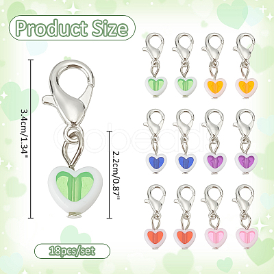 Heart Acrylic Pendant Stitch Markers HJEW-AB00607-1