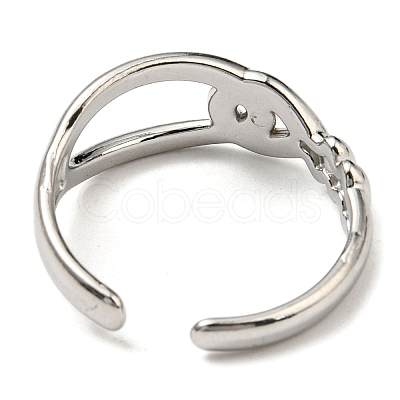 Non-Tarnish 304 Stainless Steel Cuff Ring for Women RJEW-F151-01P-1