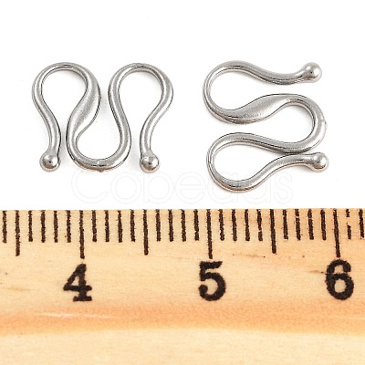 Non-Tarnish 304 Stainless Steel S-Hook Clasps STAS-L082-005P-1