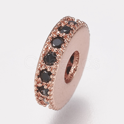 Brass Micro Pave Cubic Zirconia Bead Spacers ZIRC-K074-11A-02-1