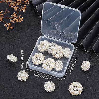 Gorgecraft 12Pcs 2 Style Alloy Rhinestone Shank Buttons RB-GF0001-05-1