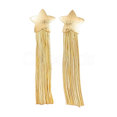 Rack Plating Star Brass Earrings EJEW-S219-10G-1