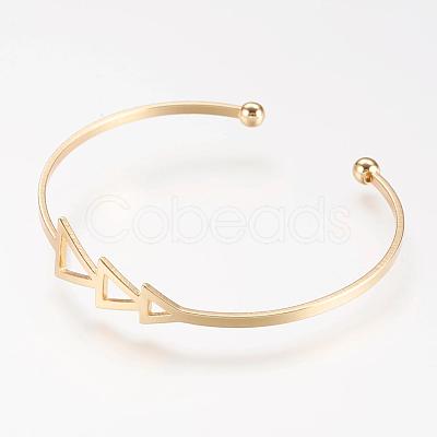 Brass Cuff Bangle BJEW-P168-F13-1