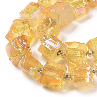 Electroplated Natural Quartz Beads Strands G-G767-02-12-1