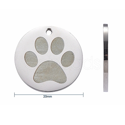 12Pcs 6 Style 304 Stainless Steel Pet Pendants STAS-CJ0001-139-1