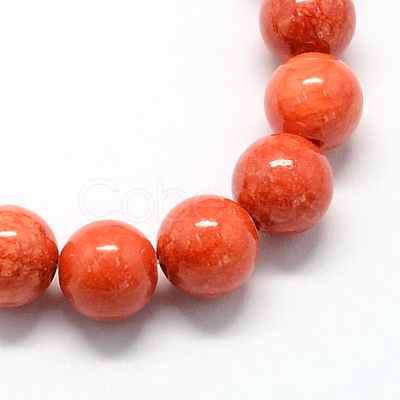 Natural Dyed Yellow Jade Gemstone Bead Strands G-R271-8mm-Y20-1