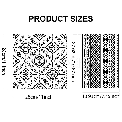 MAYJOYDIY US 1 Set PET Hollow Out Drawing Painting Stencils DIY-MA0002-92-1