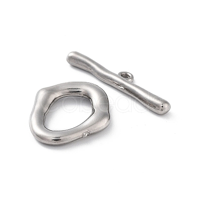 Non-Tarnish 304 Stainless Steel Toggle Clasps X-STAS-A092-04A-P-1