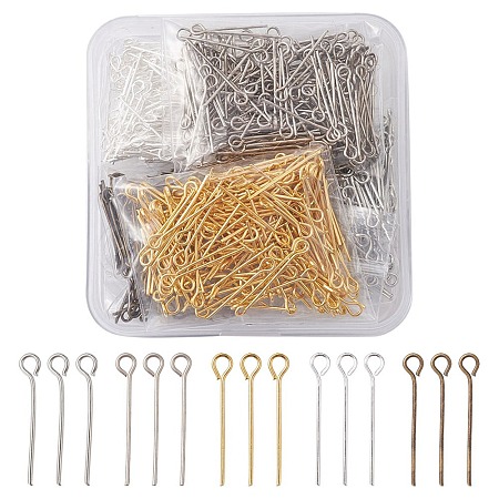 1000Pcs 5 Colors Iron Eye Pins IFIN-YW0001-69-1