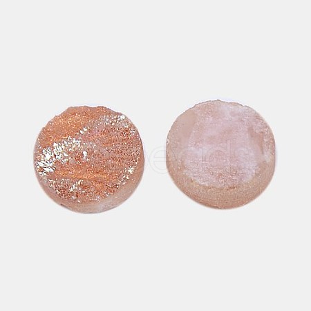 Electroplate Natural Druzy Crystal Cabochons G-L047-8mm-10-1