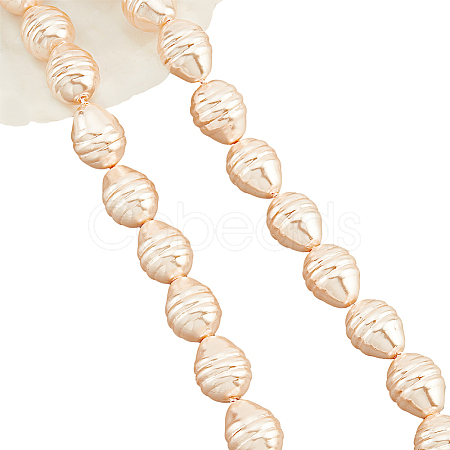  1 Strand Electroplate Shell Pearl Beads Strands BSHE-NB0001-21-1