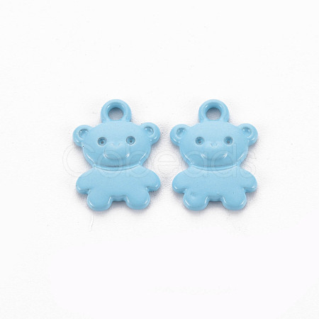 Spray Painted Alloy Charms PALLOY-Q433-034A-RS-1