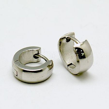 Personalized Unisex 304 Stainless Steel Huggie Hoop Earrings EJEW-G120-38A-1