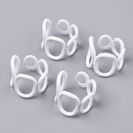 Spray Painted Alloy Cuff Rings RJEW-T011-26-RS-1