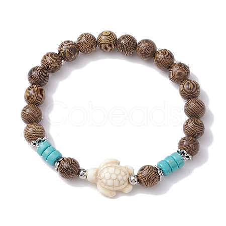 Beach Tortoise Synthetic Turquoise Bracelets BJEW-JB10303-01-1