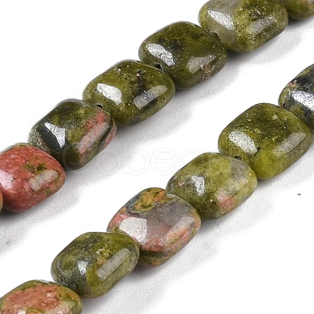 Natural Unakite Beads Strands G-M435-A09-01-1