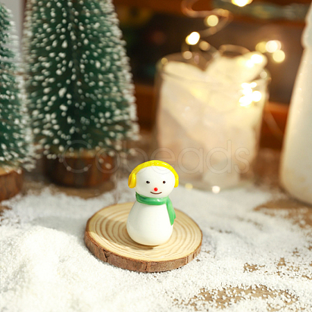 Christmas Theme Mini Glass Snowman Ornaments XMAS-PW0002-05A-02-1