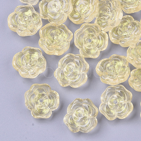 Transparent Spray Painted Glass Beads GLAA-T013-01-B03-1