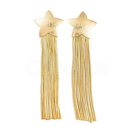 Rack Plating Star Brass Earrings EJEW-S219-10G-1