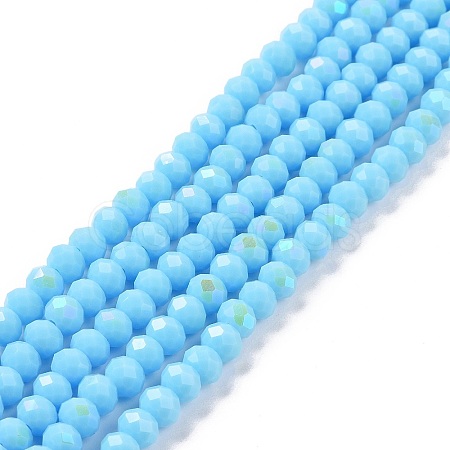 Electroplate Opaque Solid Color Glass Beads Strands EGLA-A034-P2mm-L11-1