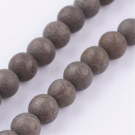 Natural Pyrite Beads Strands G-P303-03-4mm-8-1