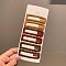 Alloy Enamel Snap Hair Clips, Rectangle, Mixed Color, 69mm, 6pcs/set