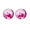 Fluorescent Glass Cabochons, Half Round with Moon, Glow in the Dark Beads, Medium Violet Red, 25x7.5mm