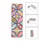 DIY Rectangle Diamond Painting Pencil Case Kits, Including Plastic Box, Self-sealing Bag, Resin Rhinestones, Diamond Sticky Pen, Tray Plate and Glue Clay, Flower Pattern, 210x72x30mm