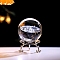 Inner Carving Glass Crystal Ball Diaplay Decoration, Fengshui Home Decor, Clear, Planet, 60mm