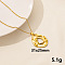 304 Stainless Steel Hollow Round Pendant Necklaces, Cable Chain Necklaces