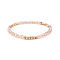 Gold-tone Miyuki Elastic Crystal Beaded Bracelet with Acrylic Tube Beads