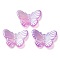 Acrylic Pendants, AB Color Plated, Butterfly, Magenta, 20x26x3mm, Hole: 1.4mm