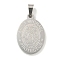 Non-Tarnish 304 Stainless Steel Pendants, Oval with Saint Michael Charm, Stainless Steel Color, 27x18x2mm, Hole: 6x3.5mm