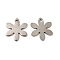 Non-Tarnish 201 Stainless Steel Charms, Flower Charm, Stainless Steel Color, 13x11.5x0.5mm, Hole: 1.2mm