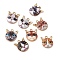 Rack Plating Alloy Enamel Pendants, Light Gold, Cat Head Charm, Mixed Color, 20x18x2.5mm, Hole: 2mm