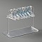 Acrylic Earring Display Stands, Coat Hanger Shape, Silver, Finished Product: 5.95x15x10.9cm, about 10pcs/set