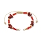 Natural Red Jasper Chips & Handmade Seed Beads Braided Bracelet Making, 11 inch(28cm)