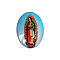 Printed Glass Oval Cabochons, the Virgin Theme, Colorful, 30x20x6mm