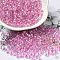 6/0 Transparent Colours Glass Seed Beads, Rondelle, Flamingo, 4x3mm, Hole: 1.4mm, about 7500pcs/pound