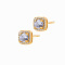 Elegant Zircon Square Stud Earrings for Women, Fashionable and Versatile, Square, Silver